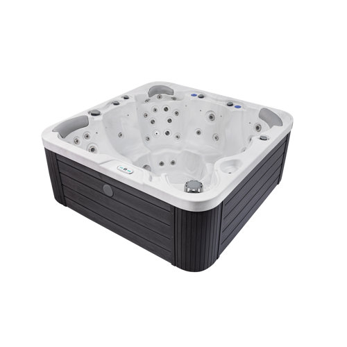 Bueno Spa 6 Person 46 Jet Acrylic Square Hot Tub with Ozonator in
